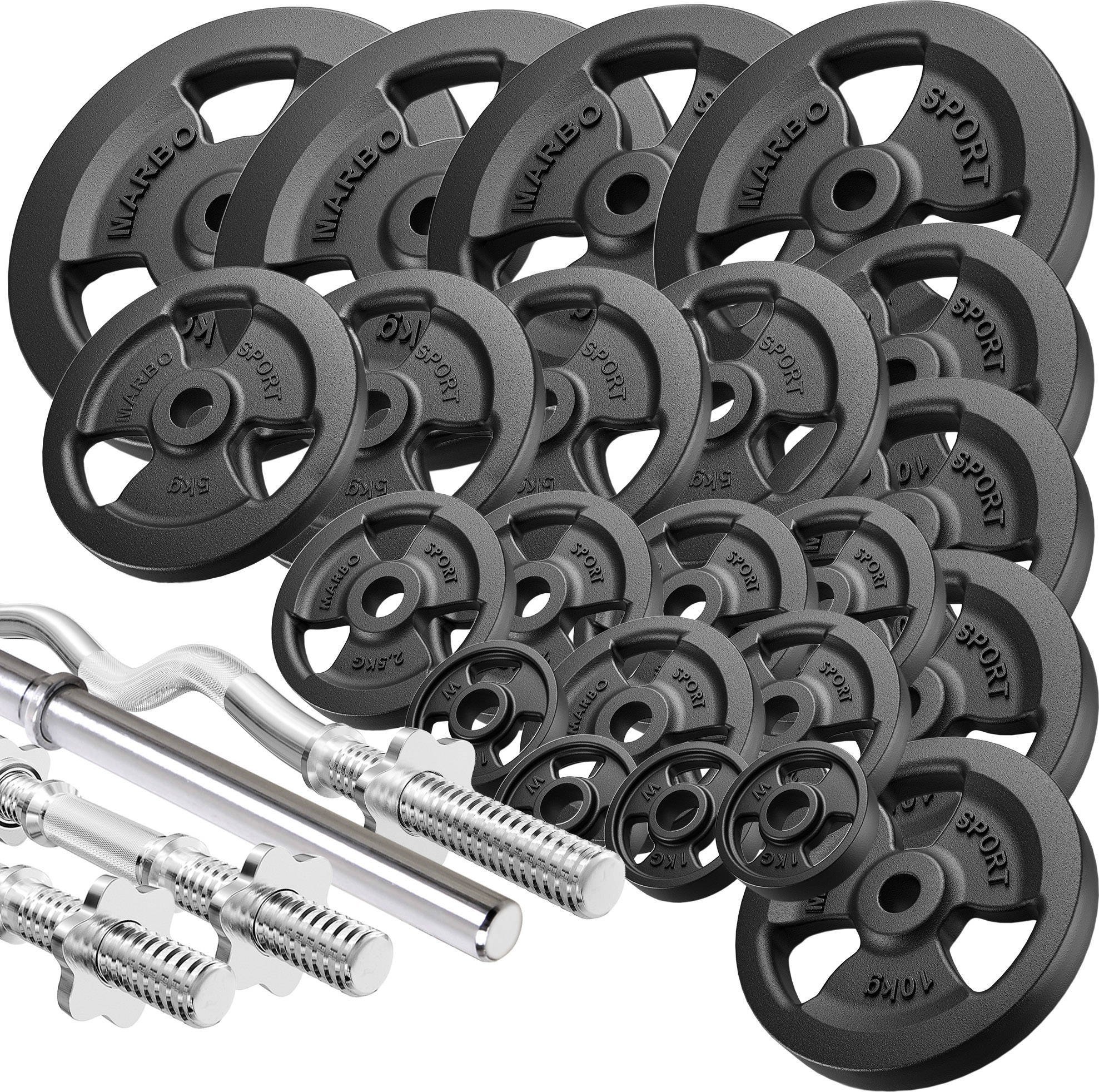 Zestaw gryfów wzmocnionych i obciążeń 172 kg - Marbo Sport