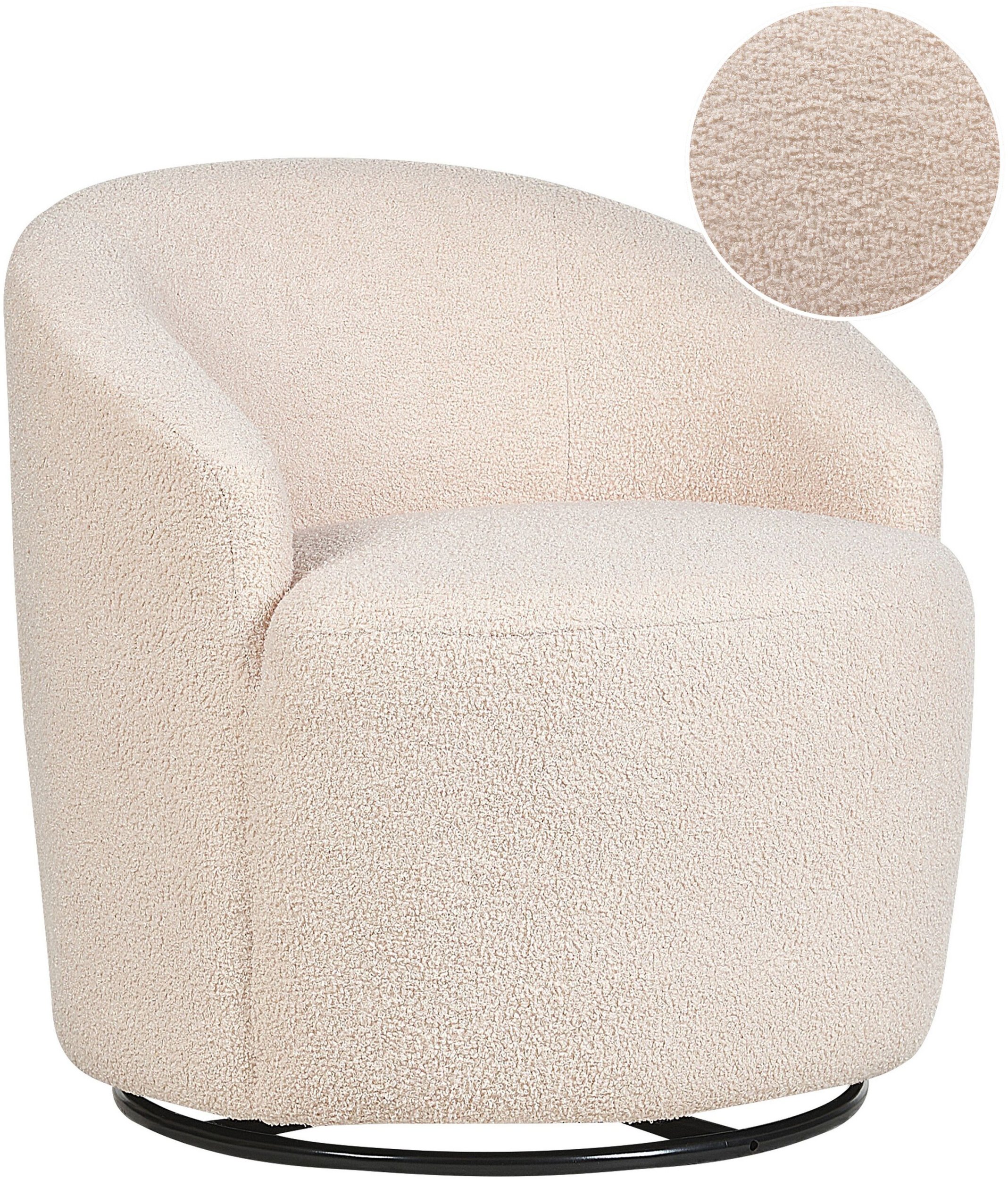 Fotel obrotowy DAVIK Boucle Beżowy