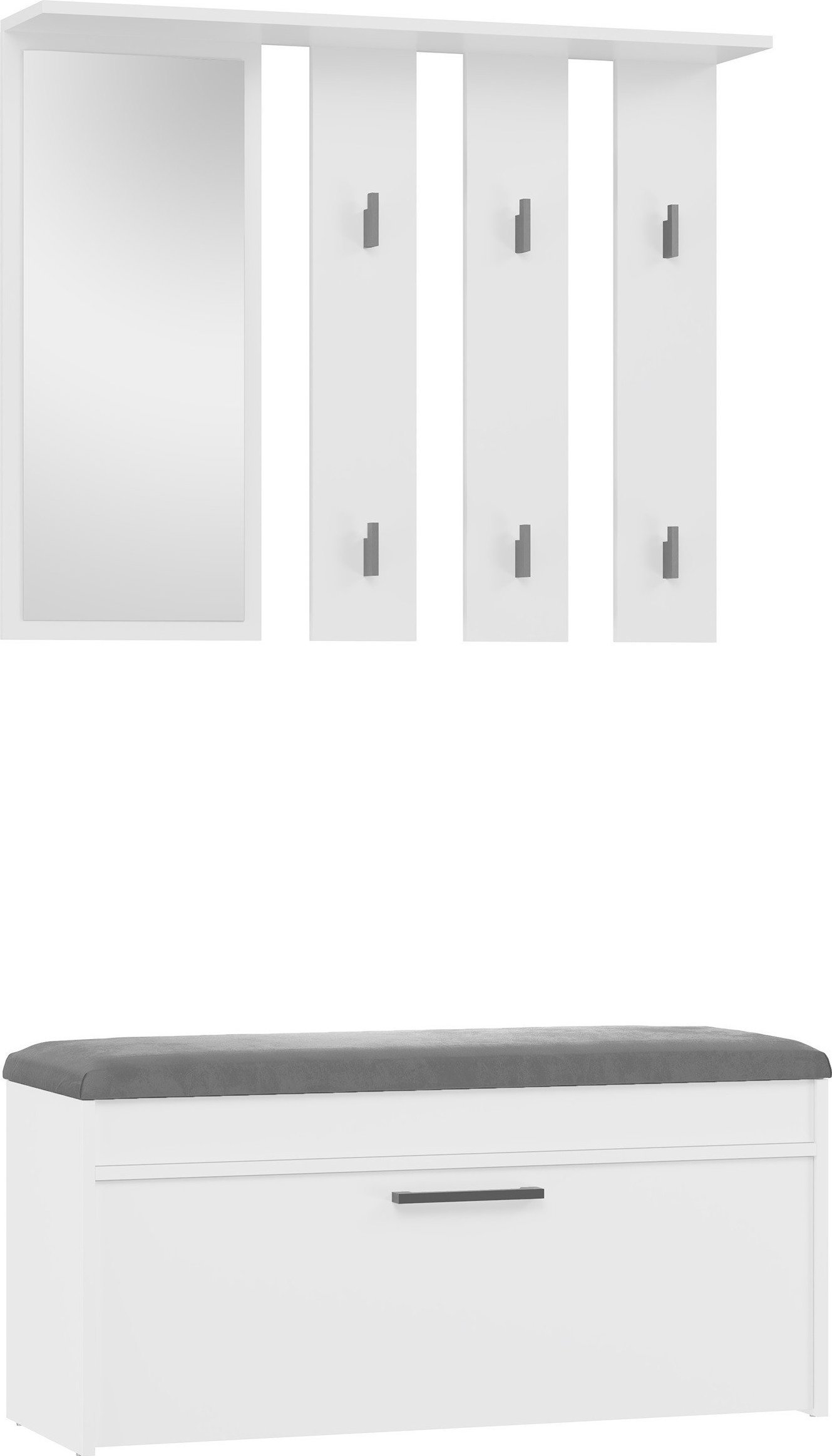 Topeshop GARDEROBA WIESZAK LUSTRO SZAFKA NA BUTY PARMA BIEL