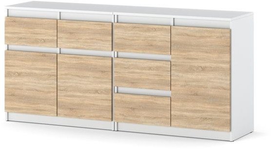 Komoda Nowoczesna 5 Szuflad 160cm Szafka Do Salonu Biała San Sebastian