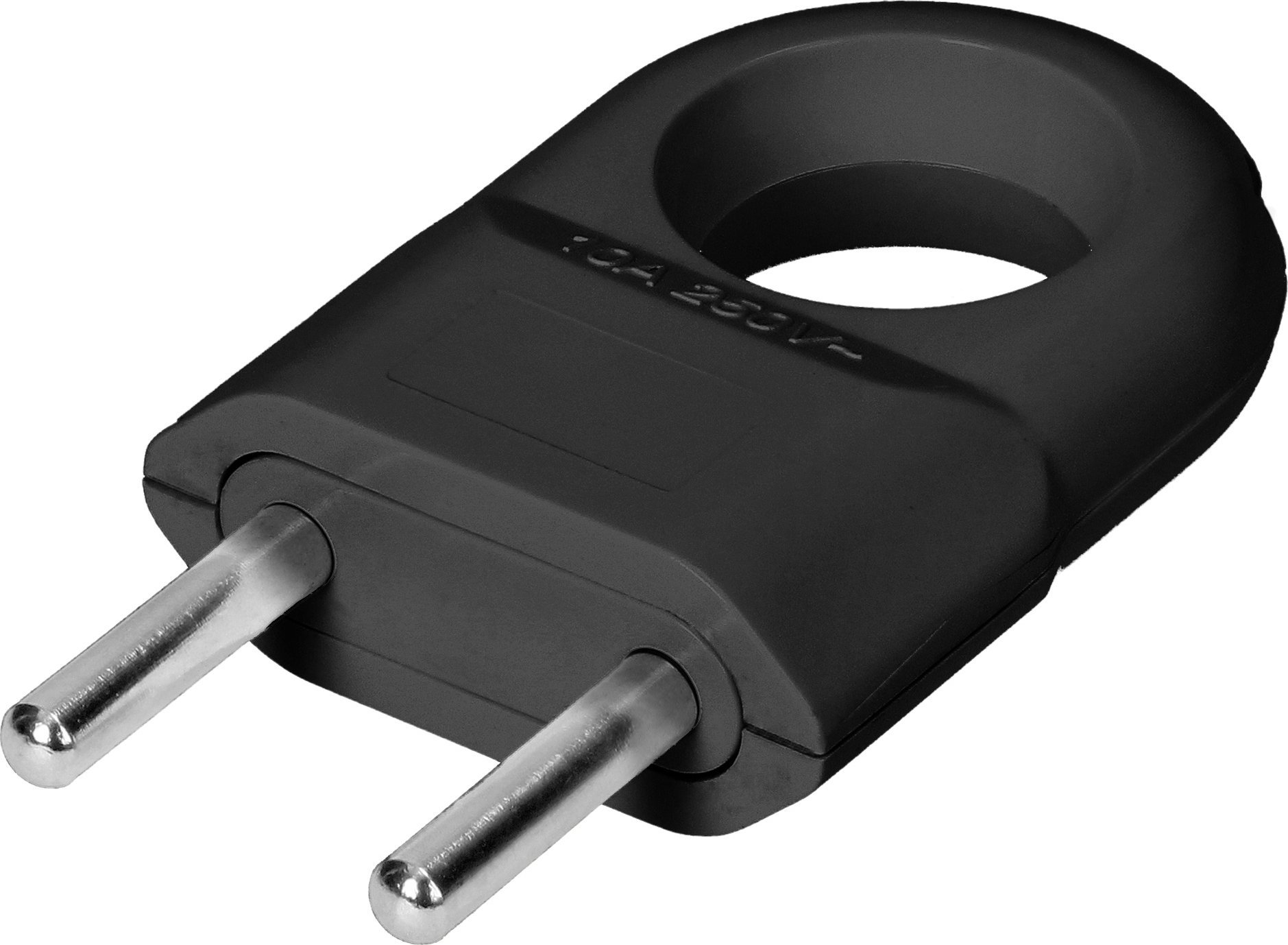 Orno Wtyczka euro płaska 2P, z uchem, czarny, 50 szt.