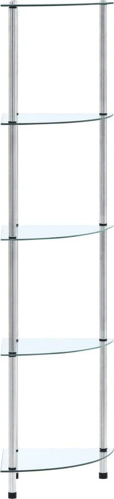 vidaXL 5-poziomowa półka, przezroczysta, 30x30x130 cm, szkło hartowane