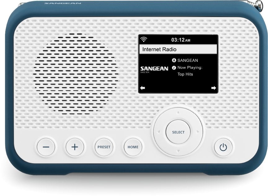 Radio Sangean Sangean WFR-39 Internet Taschenradio Internet, DAB, UKW Internetradio, UKW, WLAN Spotify, Weckfunktion, wiederaufladbar Weiß, Blau (A500