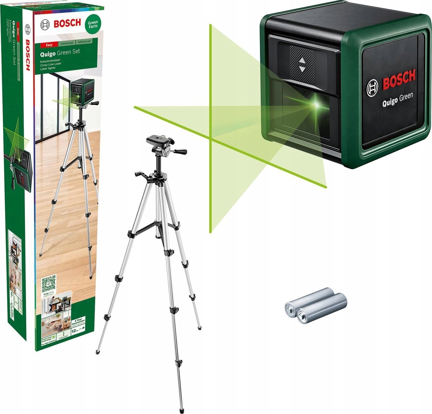 Bosch BOSCH LASER QUIGO GREEN SET +STATYW 1,1m