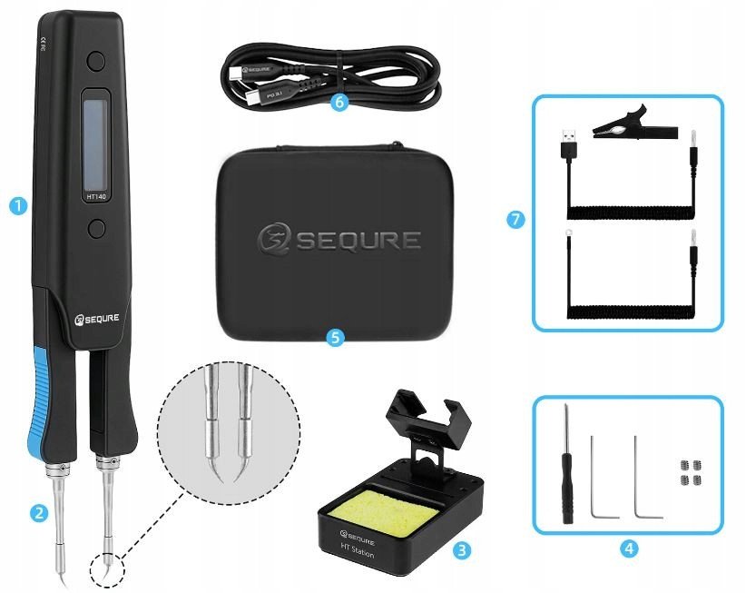 Pęseta / Rozlutownica / Lutownica SEQURE HT140