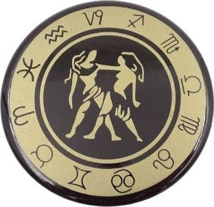 Giftdeco Bliźnięta - znak zodiaku - magnes. Śr. 6cm; metal emaliowany
