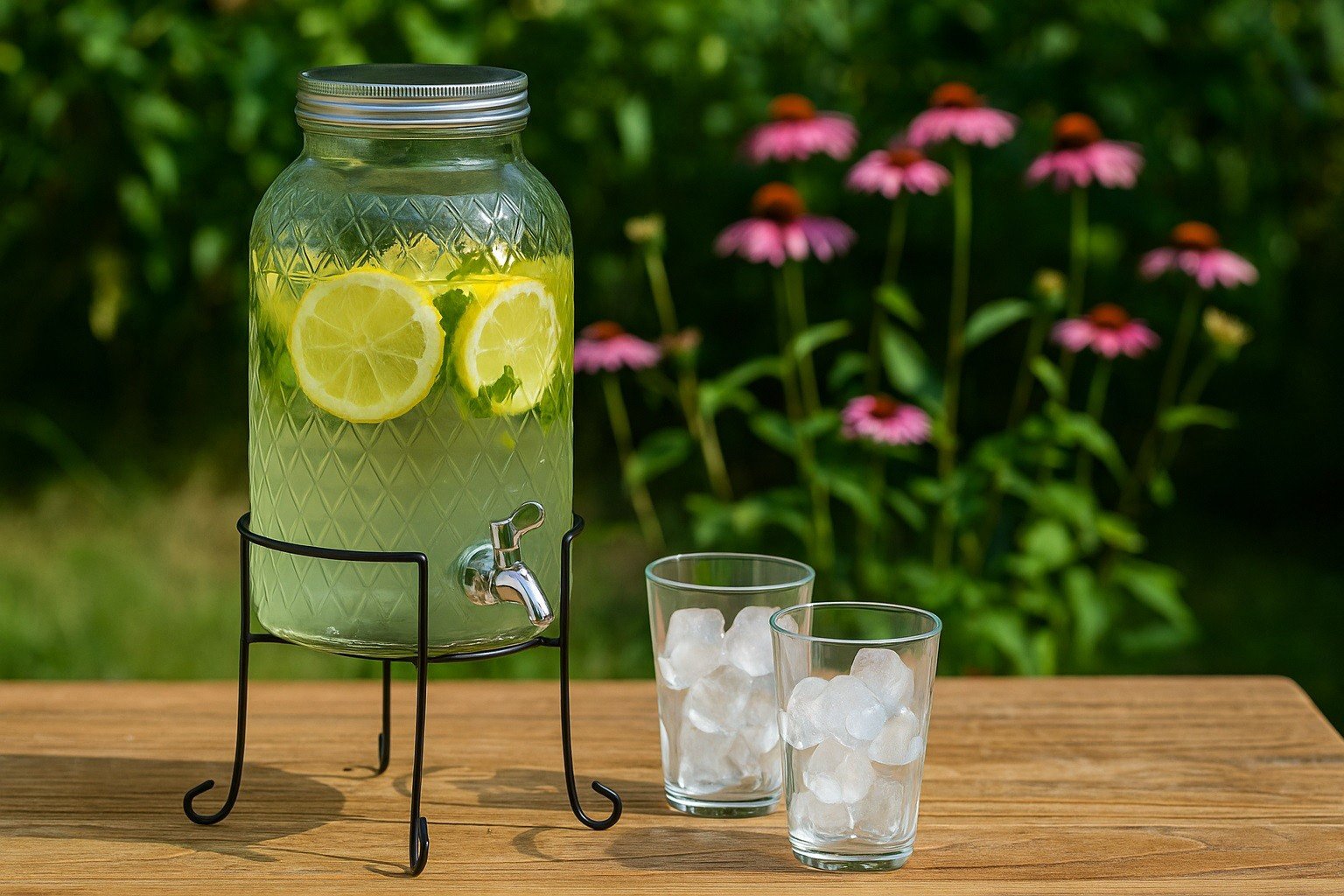 Słoik z kranem 6 L na metalowym stojaku 8708