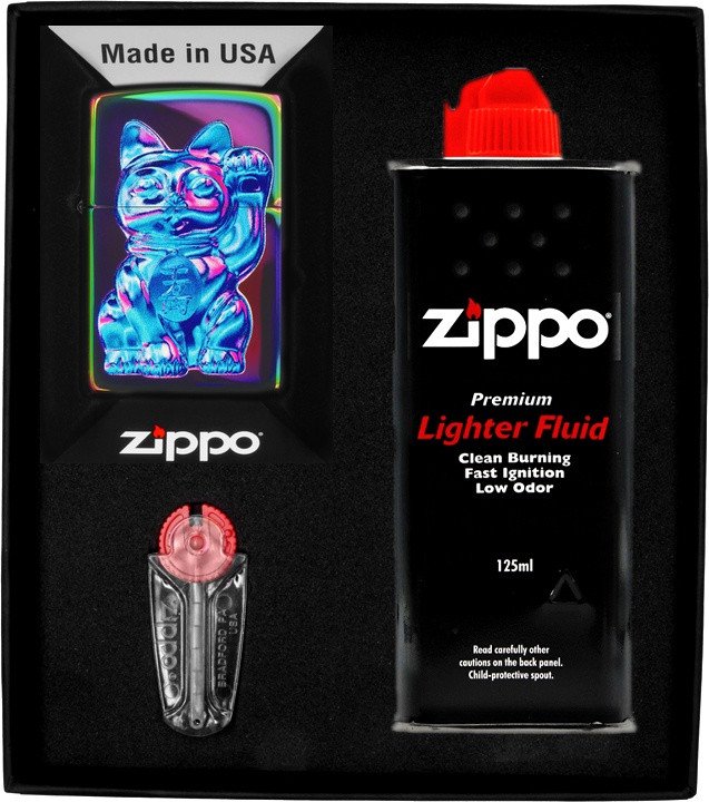 Zestaw ZIPPO Zapalniczka LUCKY CAT DESIGN Prezentowy No1