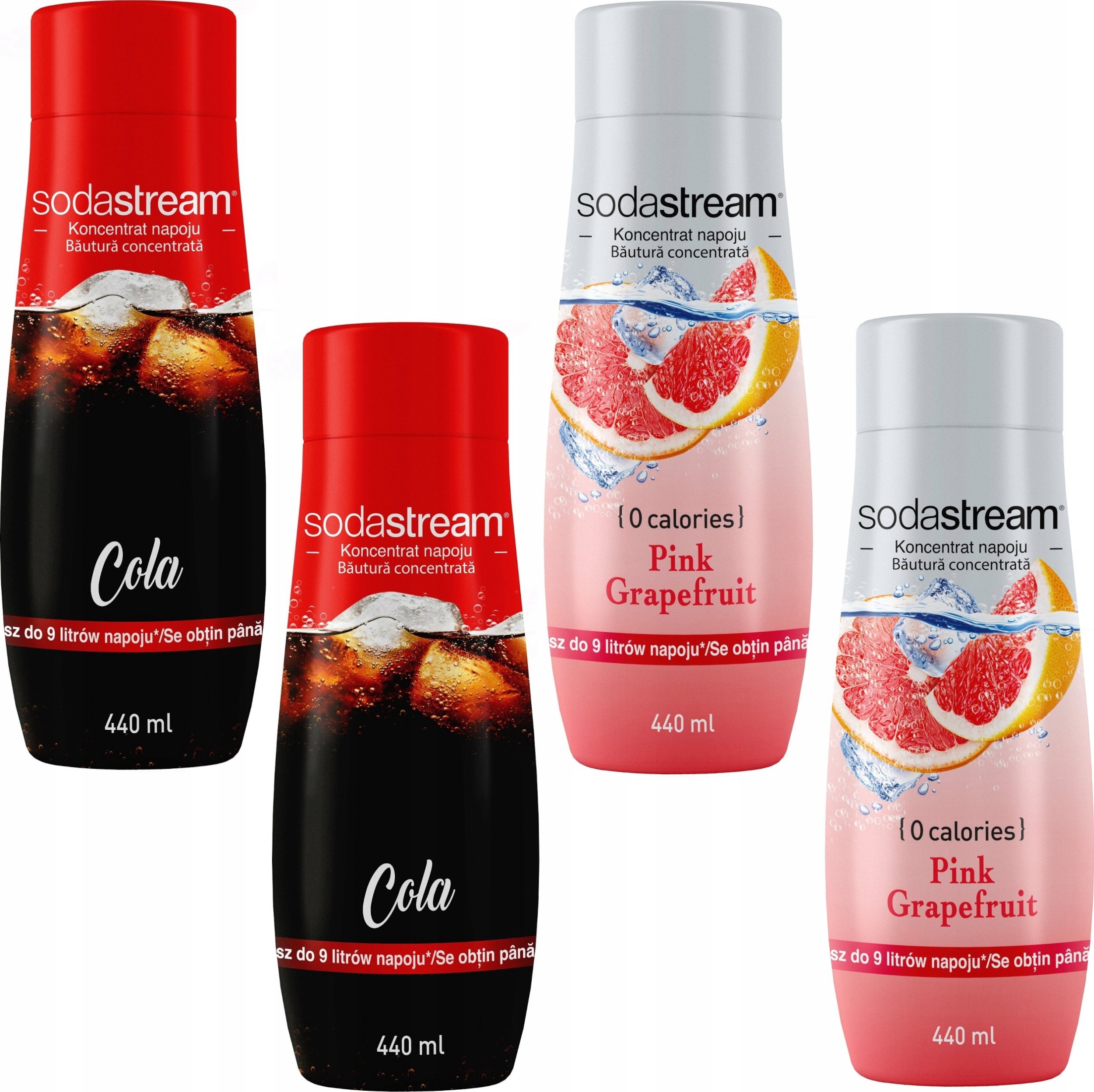 Zestaw 4 koncentratów SodaStream 2x (Cola+Grapefruit)