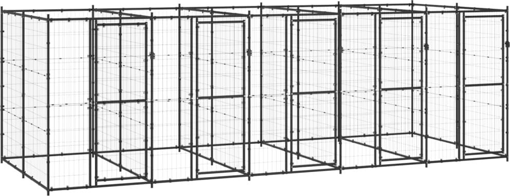 vidaXL Kojec zewnętrzny dla psa, stalowy, 12,1 m