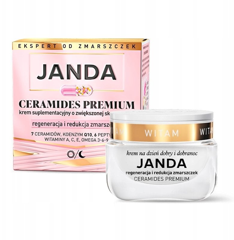 Janda Ceramides Premium Krem suplementacyjny o zwiększonej skuteczności Regeneracja i redukcja zmarszczek 50 ml