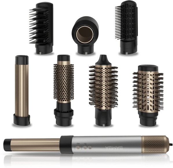 Suszarko-lokówka Cecotec Lokówko-suszarka do włosów 8w1 Bamba CeramicCare AirGlam Aluminium