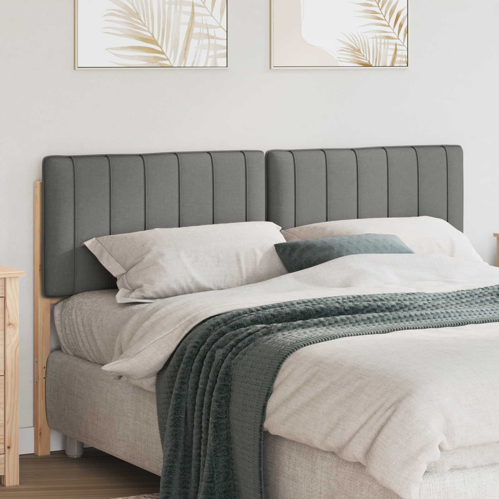 vidaXL Tapicerowane wezgłowie z zagłówkiem brązowym i jasnoszarym 150 cm