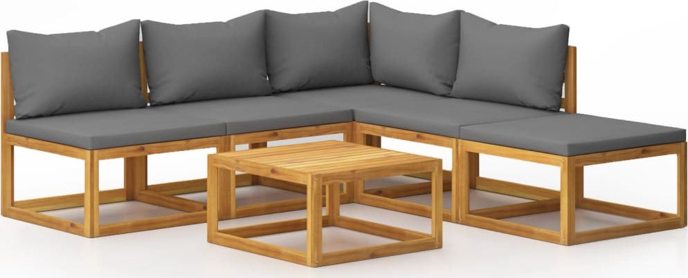 vidaXL VidaXL 6-cz. zestaw wypoczynkowy do ogrodu, poduszki, drewno akacjowe