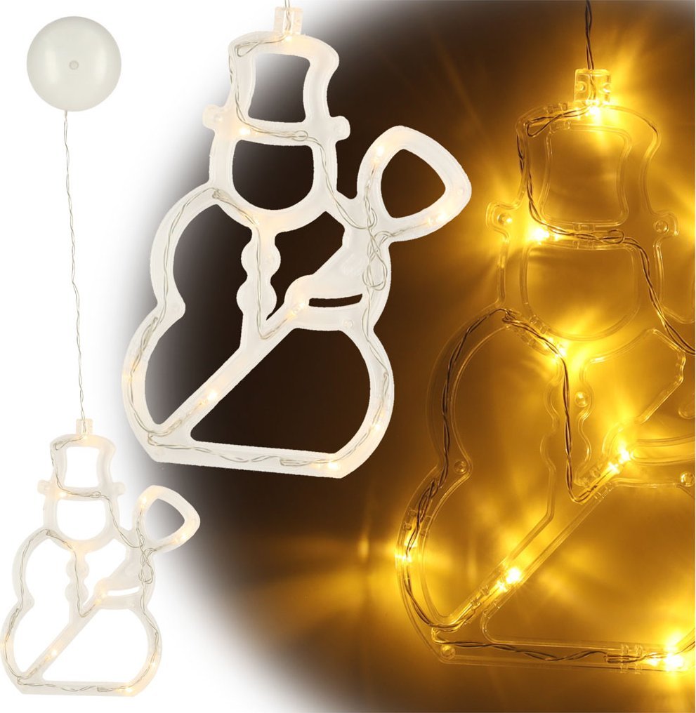 Dekoracja świąteczna KIK Lampki LED wisząca dekoracja świąteczna bałwanek 49cm 10 LED