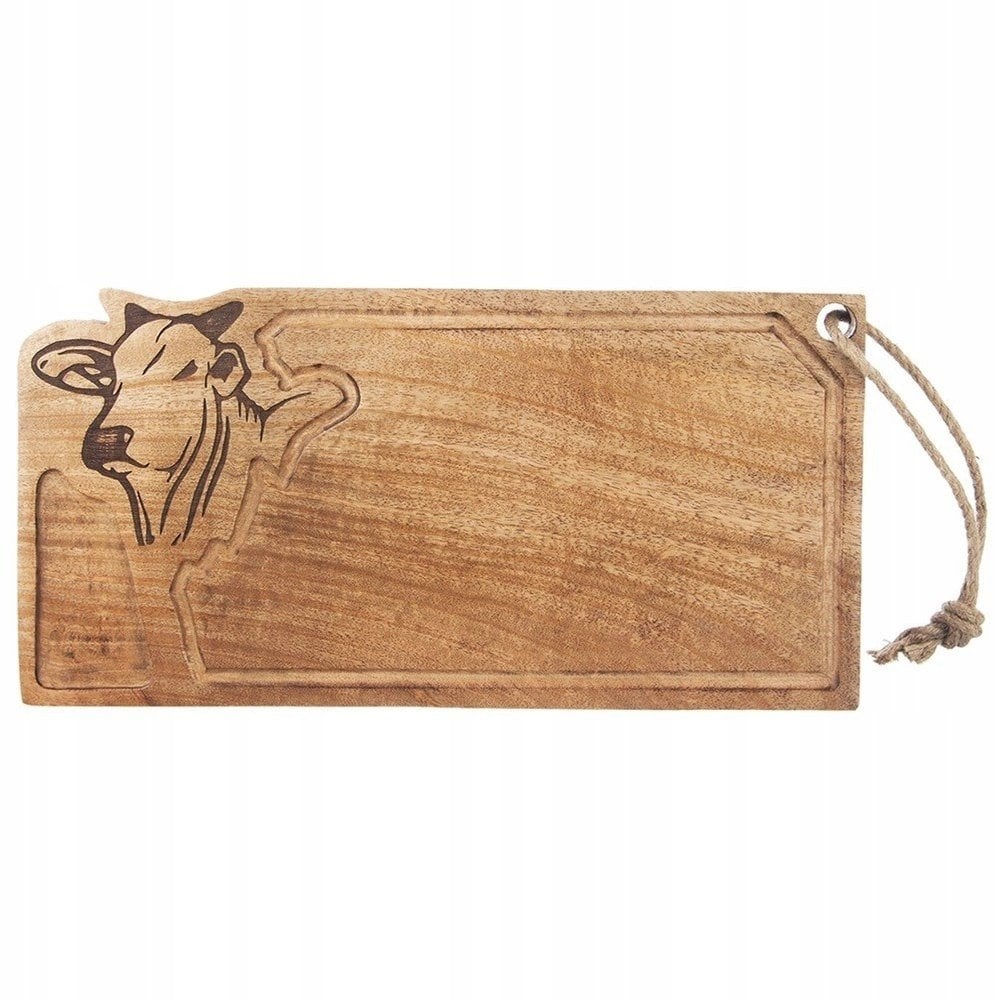 Deska Mangowiec ORION 45 x 22 cm z Rowkiem i Głową Byka do Serwowania