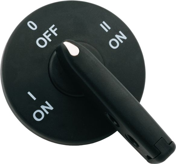 Spamel Pokrętło drzwiowe czarne I-0-II z blokadą (PRP30W01)