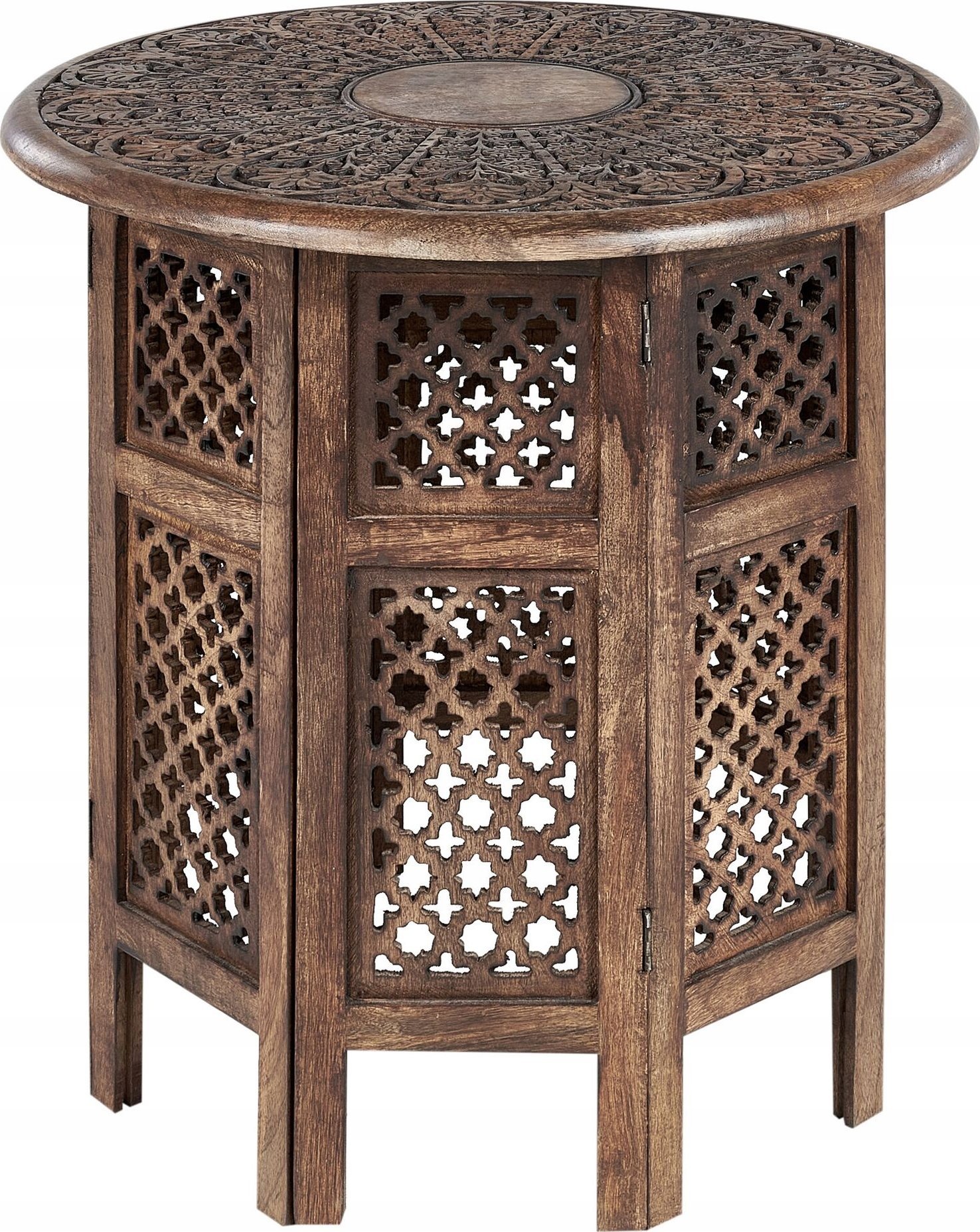 Beliani Stolik pomocniczy drewno mango ciemne KUMALI