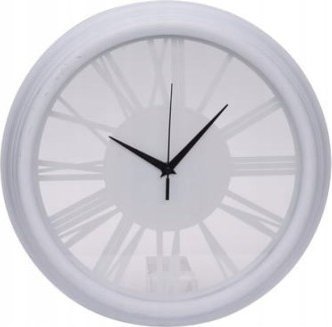 Koopman Zegar ścienny ponadczasowy biały do salonu 35 cm