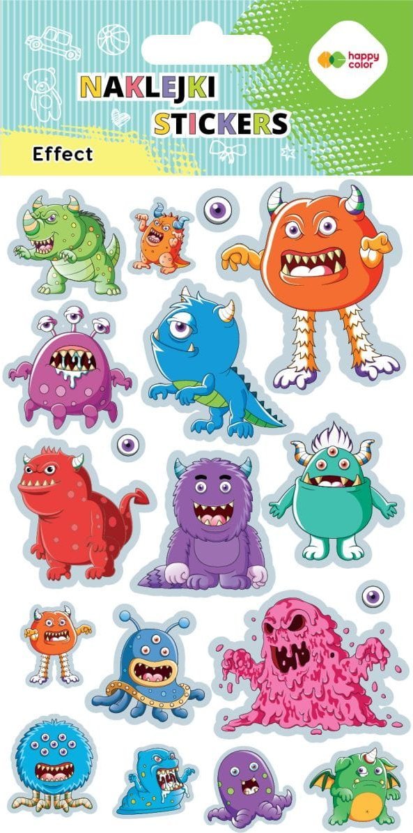 Naklejki EFFECT -Monsters, 10x20cm, Happy Color