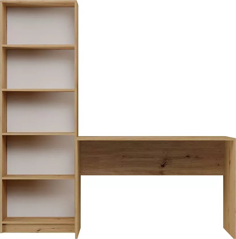 Elior Komplet mebli do biura biurko + regał dąb artisan - Titus