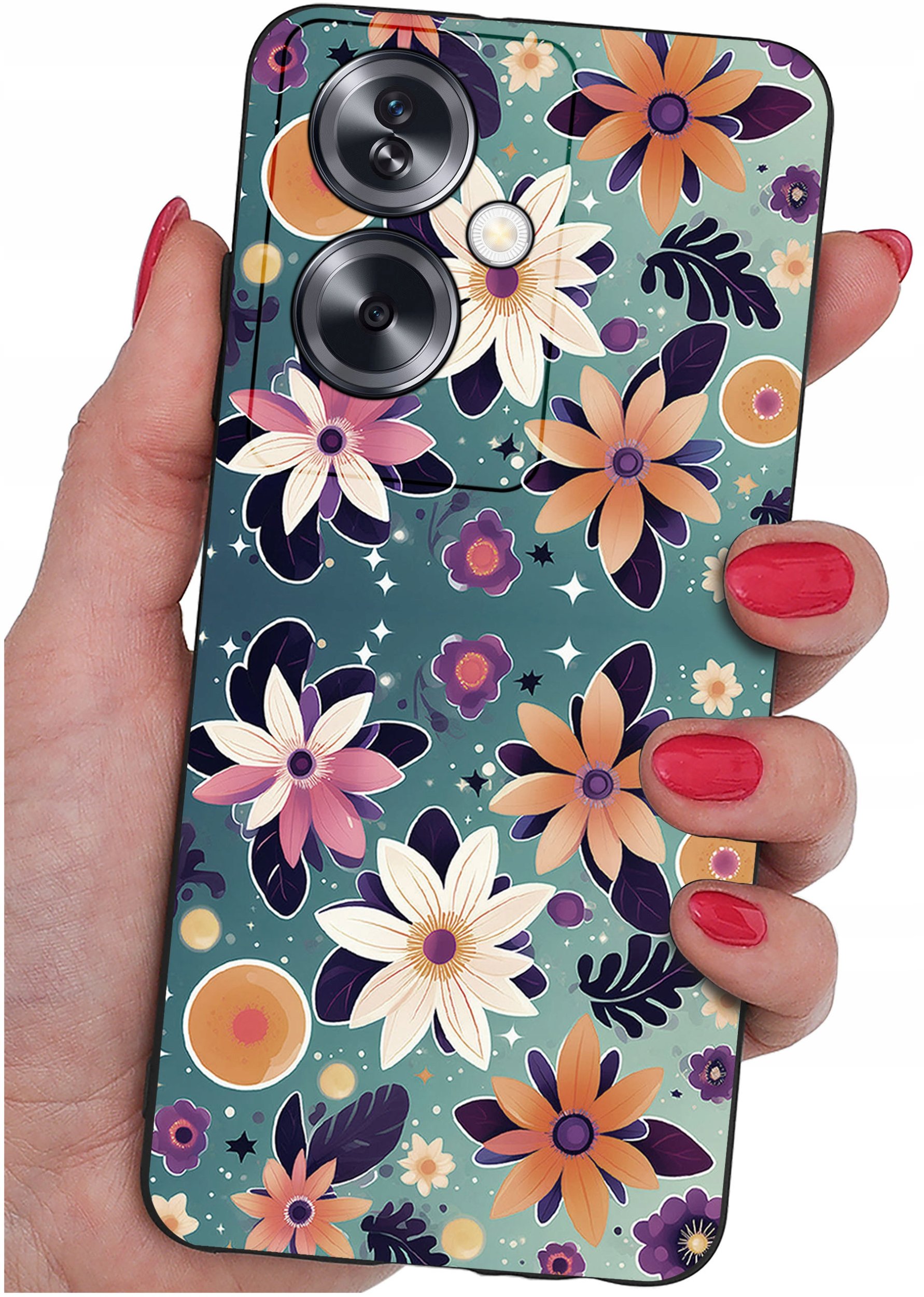 ETUI do Oppo A79 5G WZORY |SILIKONOWE MATT CASE + SZKŁO ochronne 9H