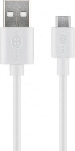 Kabel USB Goobay USB-A - microUSB 2 m Biały (JAB-4780402)