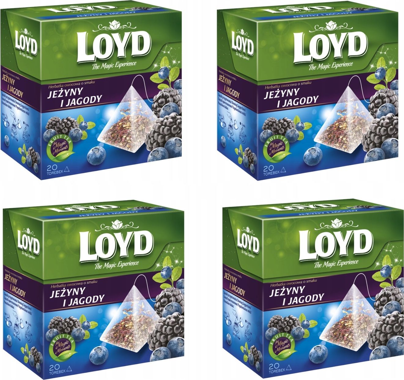 LOYD LOYD Herbata Jagoda i Jeżyna 80 torebek piramidki