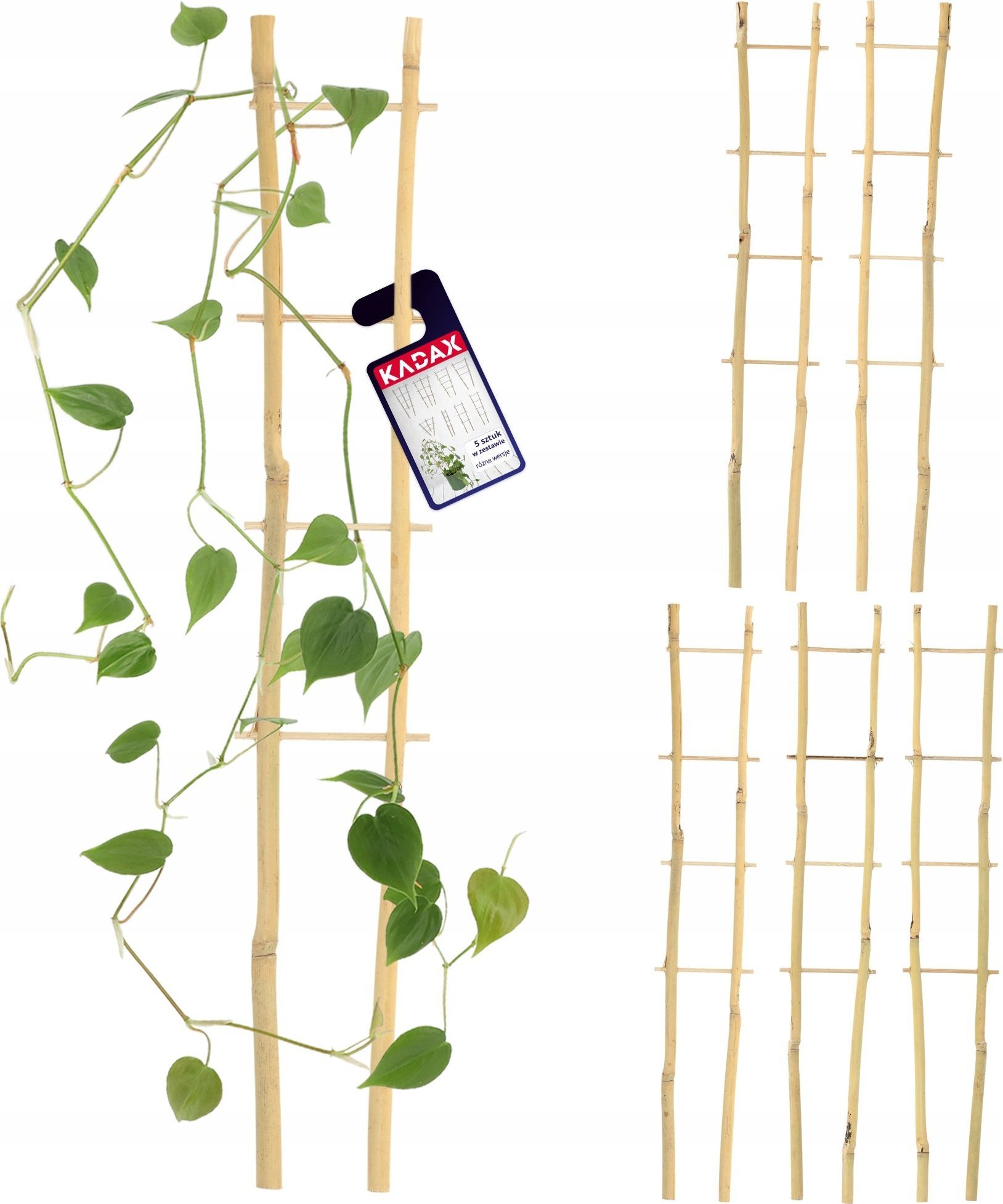 Kadax Drabinka Bambusowa Pergola Podpora 37 cm 5 szt
