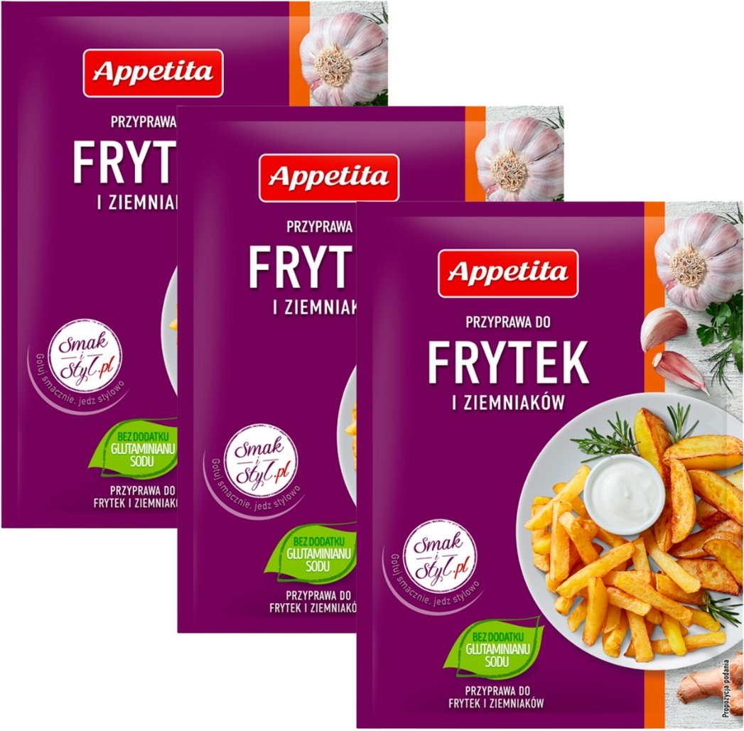 Appetita Przyprawa do frytek i ziemniaków 25 g x 3 sztuki