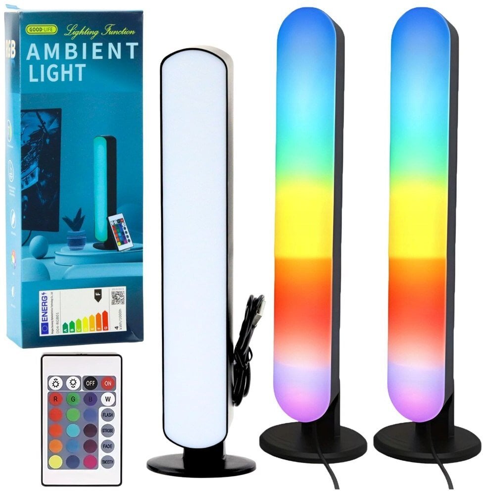 Zestaw Lampy Ambient RGB LED Gamingowe na Biurko Pilot 2 szt.