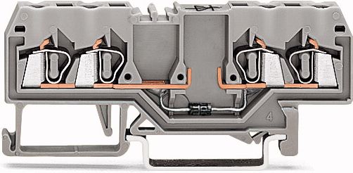 Wago Złączka szynowa 4-przewodowa z diodą 1N4007 2,5mm2 szara (280-815/281-410)
