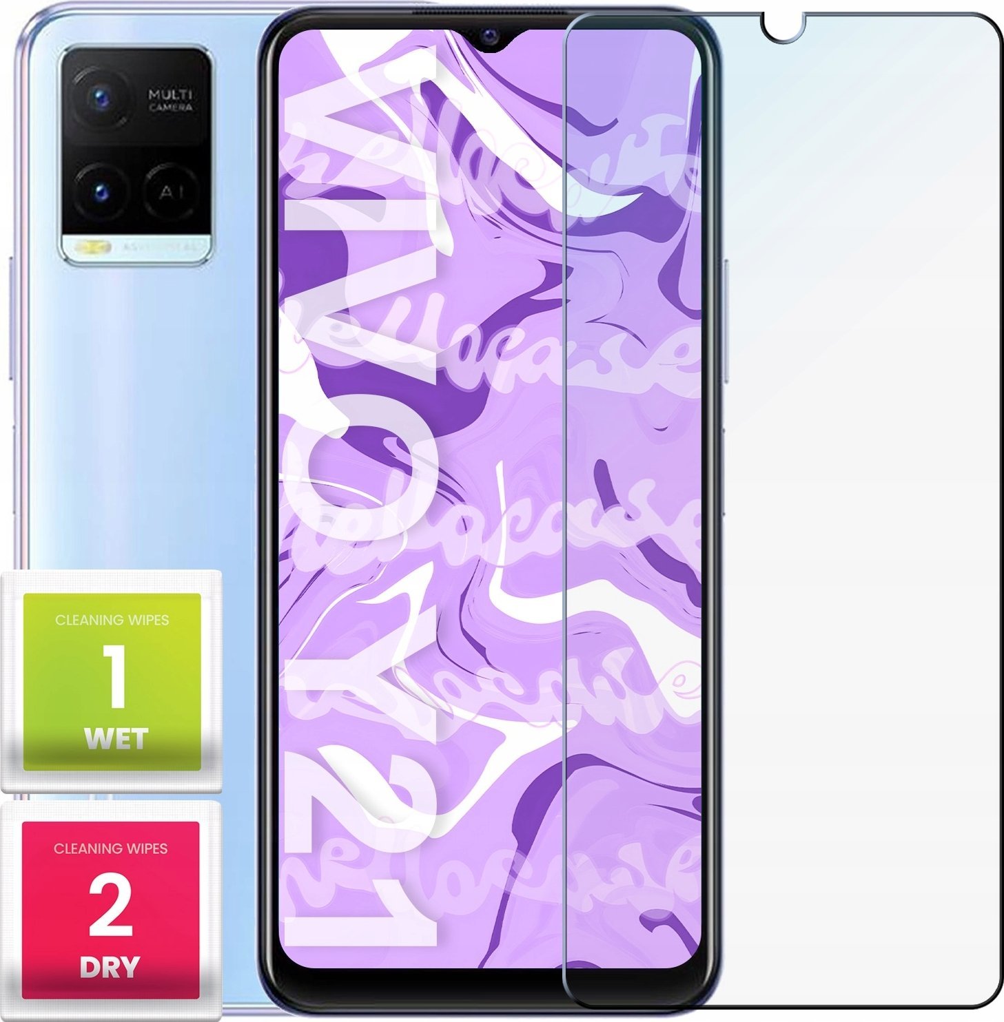 Hello Case Szkło Hartowane do Vivo Y21/y21s/y33s (szybka 9H, płaskie 2.5D, ochronne)