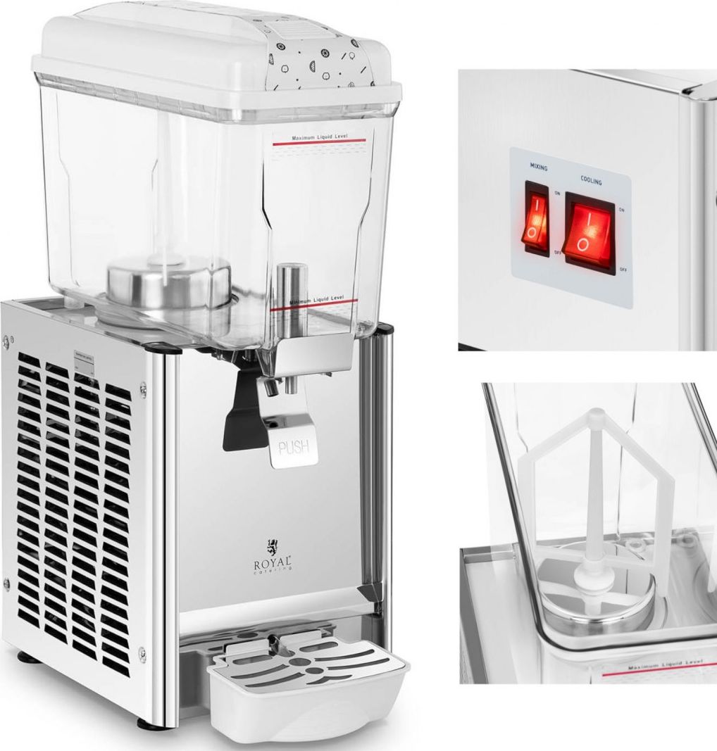 Royal Catering Dyspenser dozownik chłodzący do soków koktajli z mieszadłem 12 l