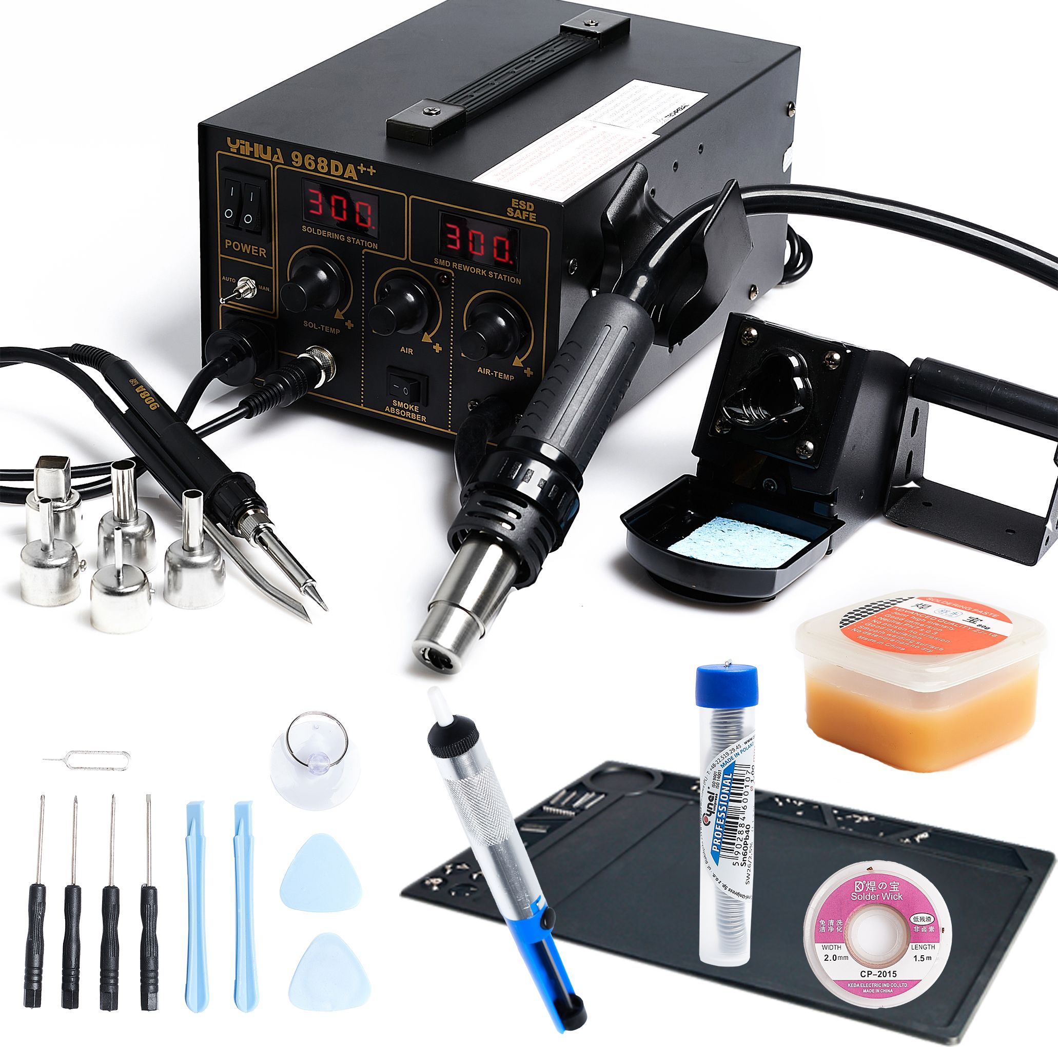 Techrebal Zestaw stacja lutownicza Yihua 968DA++ Mata KIT 4