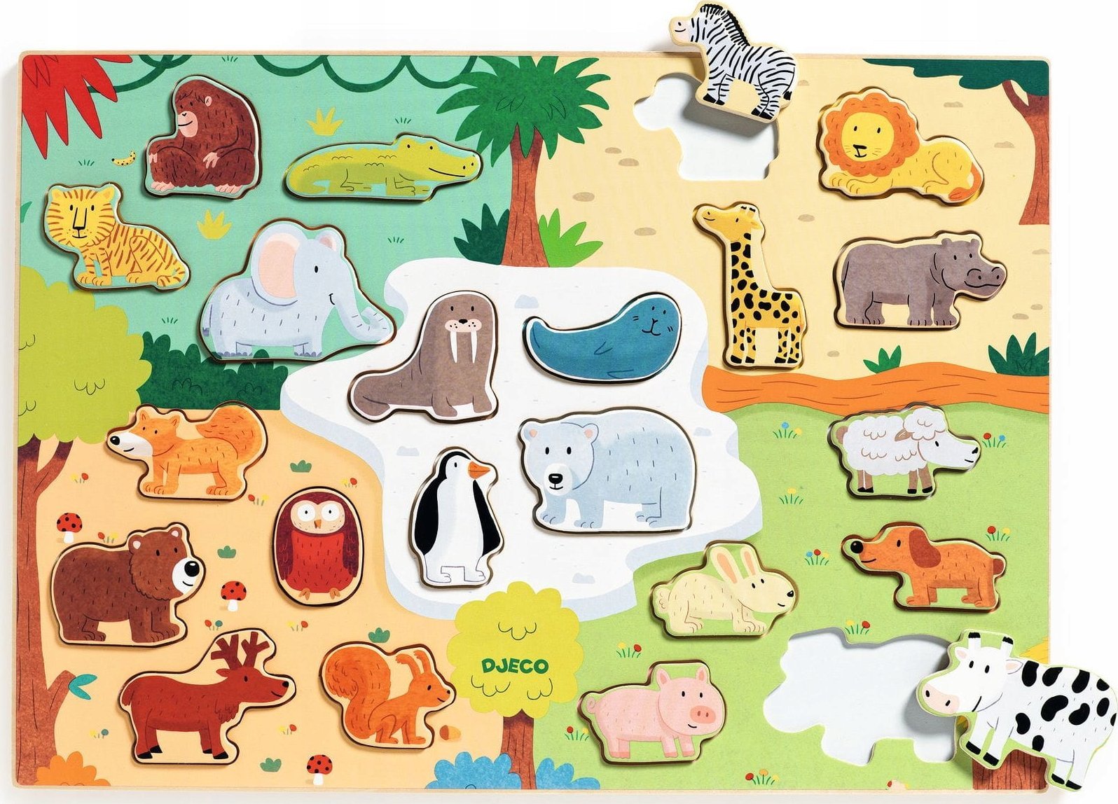 Djeco Djeco Medinė dėlionė - Gyvūnai
