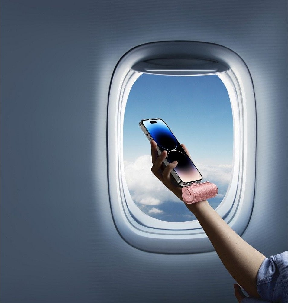 Powerbank Veger VEGER powerbank 5 000 mAh z wbudowanym złączem Typ C PD QC3.0 2,4A 12W PlugOn (W0573) rózowy