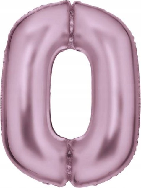 AMSCAN Balon foliowy cyfra 0 satynowy pastelowy róż 86cm spakowany 9917322