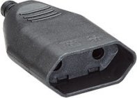 Bachmann BACHMANN Euro wtyczka płaska żeńska czarna, mocowanie śrubowe 3 sztuki w torebce foliowej