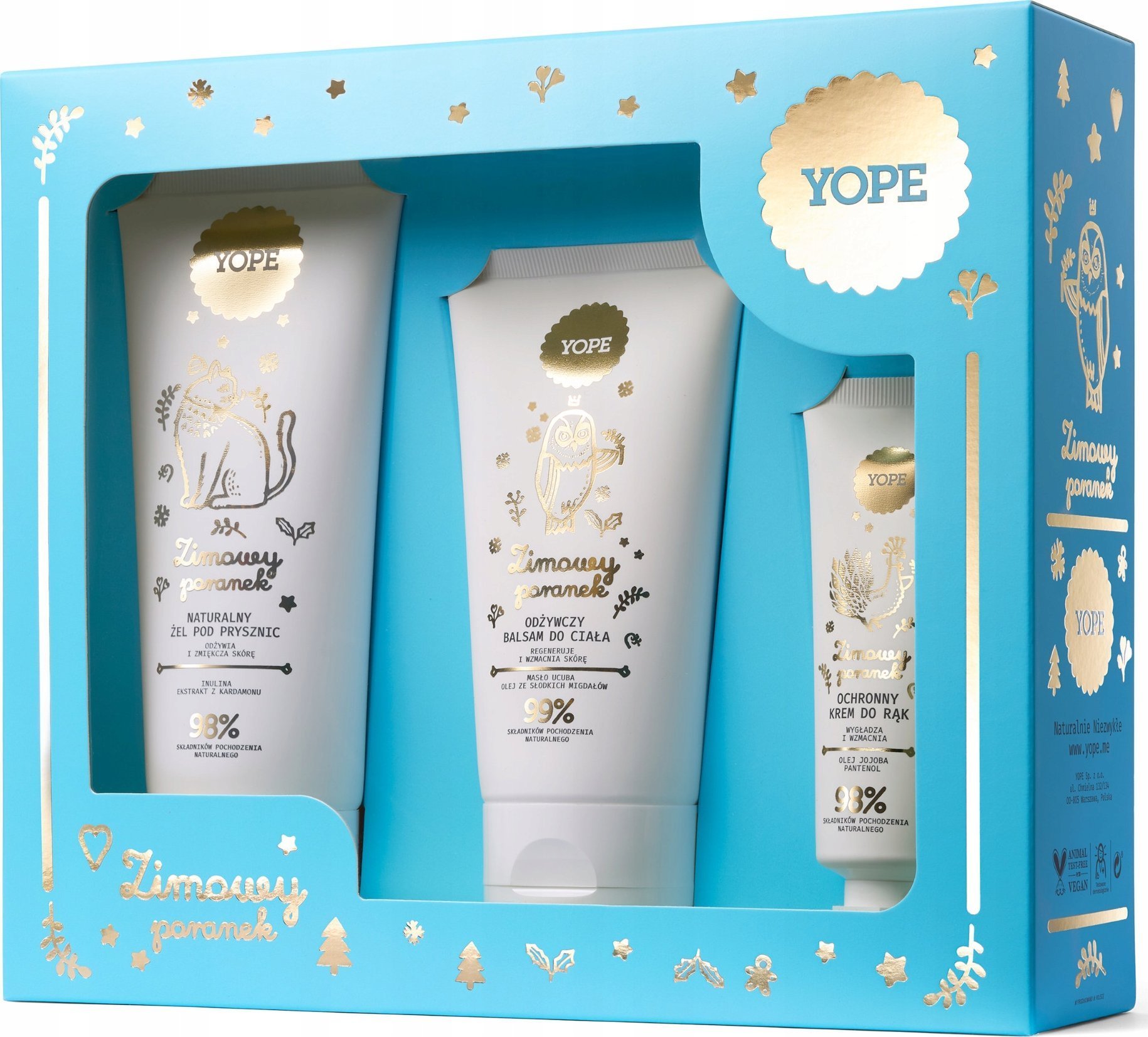 Yope YOPE ZESTAW ZIMOWY PORANEK ŻEL POD PRYSZNIC 200 ML+BALSAM DO CIAŁA 150 ML+KREM DO RĄK 50 ML