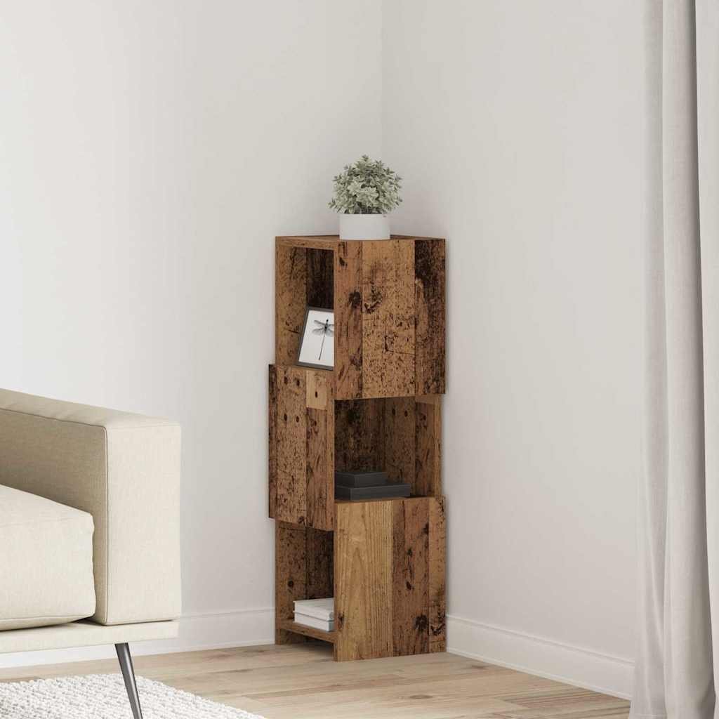 vidaXL Szafka narożna Biały 25,5x25x80cm Materiał z drewna pochodzenia