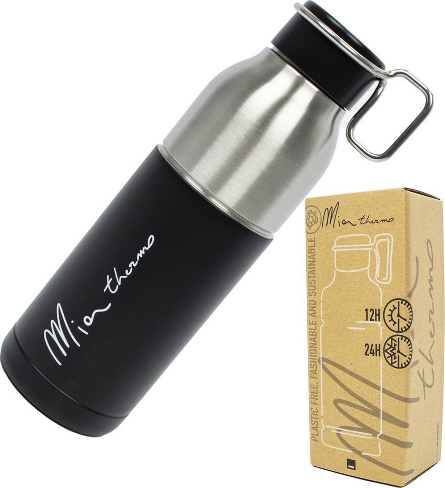 Elite Bidon Elite Mia, termiczny, stal nierdzewna, butelka 550 ml, czarno-srebrna