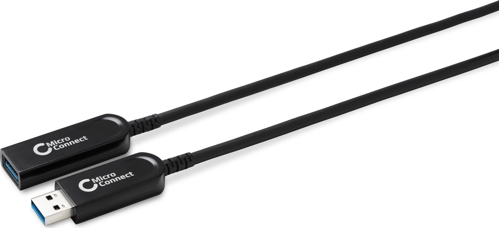 Kabel USB MicroConnect USB-A - USB-A 15 m Czarny (USB3.0AAF15AOP)
