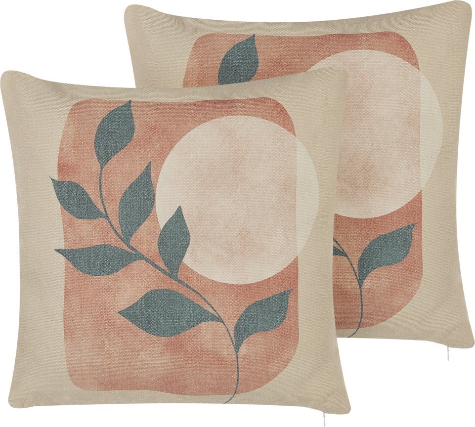 Beliani 2 poduszki dekoracyjne abstrakcyjny wzór 45 x 45 cm wielokolorowe CALLIOPSIS!