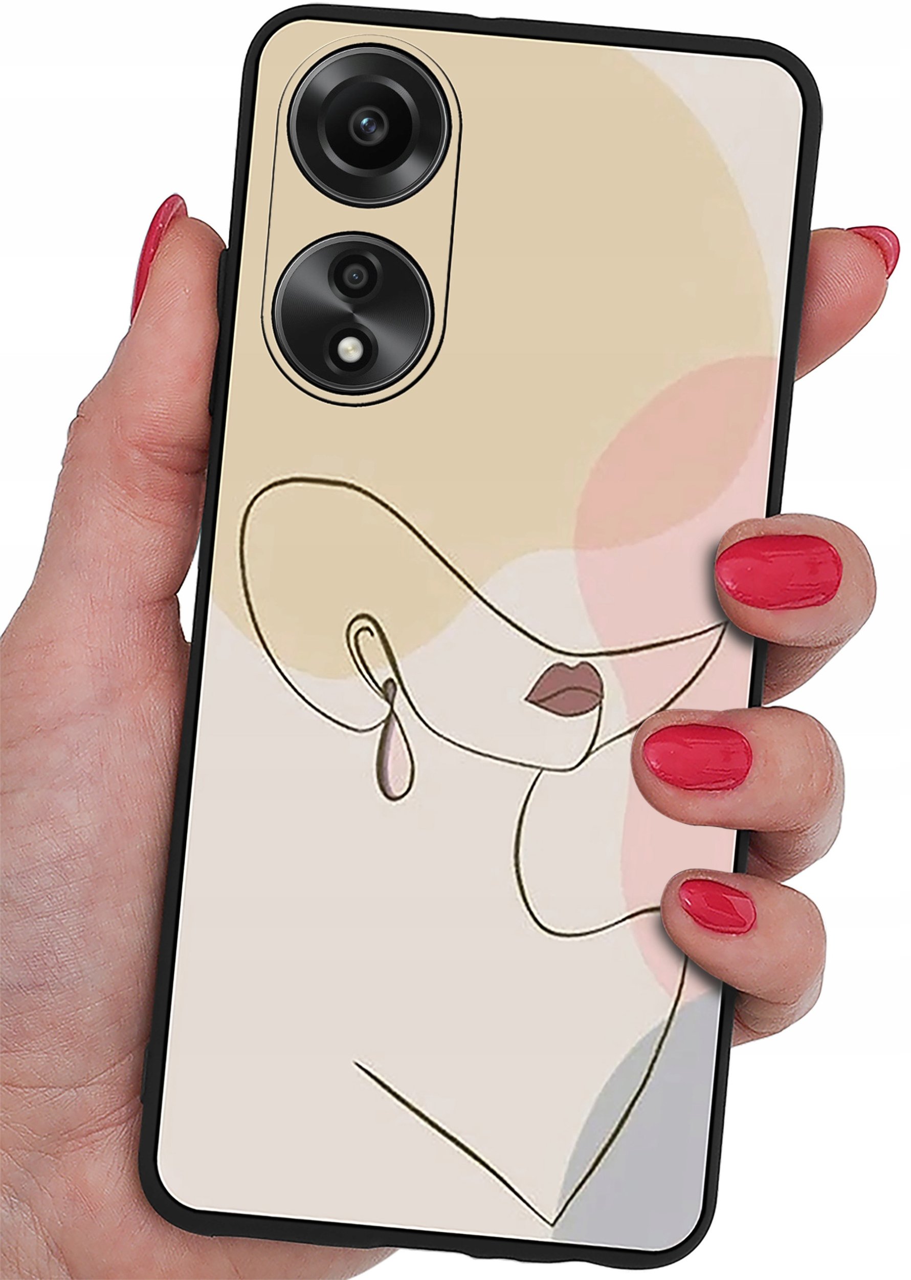 ETUI do Oppo A78 4G CASE WZORY SOFT MATT PLECKI + SZKŁO 9H