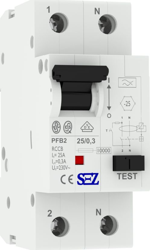 SEZ Krompachy Wyłącznik różnicowo-prądowy SEZ TYP A 25A 300mA 2P 10kA VDE 5272