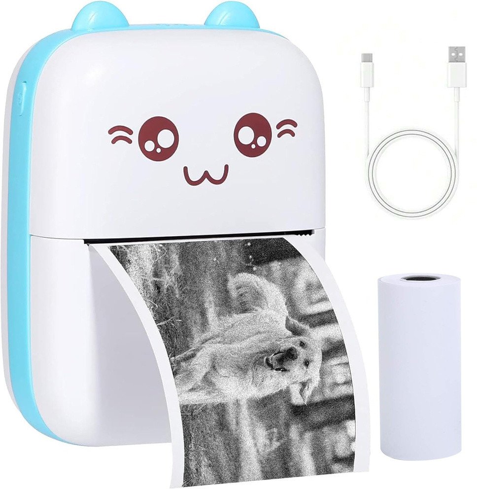 Mini drukarka termiczna bezprzewodowa przenośna drukuś do zdjęć notatek