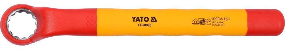 KLUCZ OCZKOWY ODGIĘTY IZOLOWANY 22MM VDE