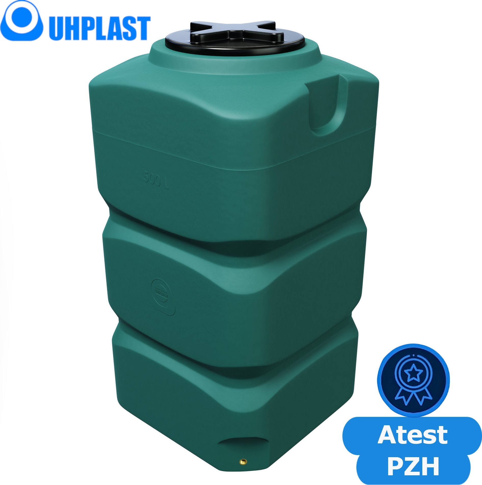 UHP Zbiornik na wodę 500l UHP KUBATON HIGH BK-500 Ciemnozielony