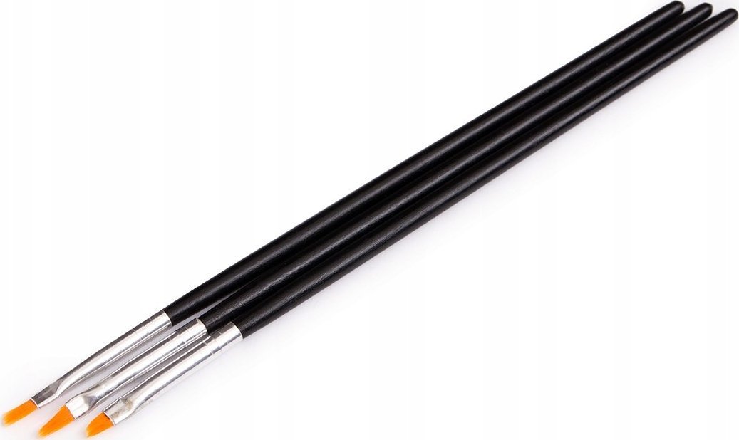 Cosmetics Zone Zestaw pędzelków do żelu - zestaw 3sztuki - CZARNE